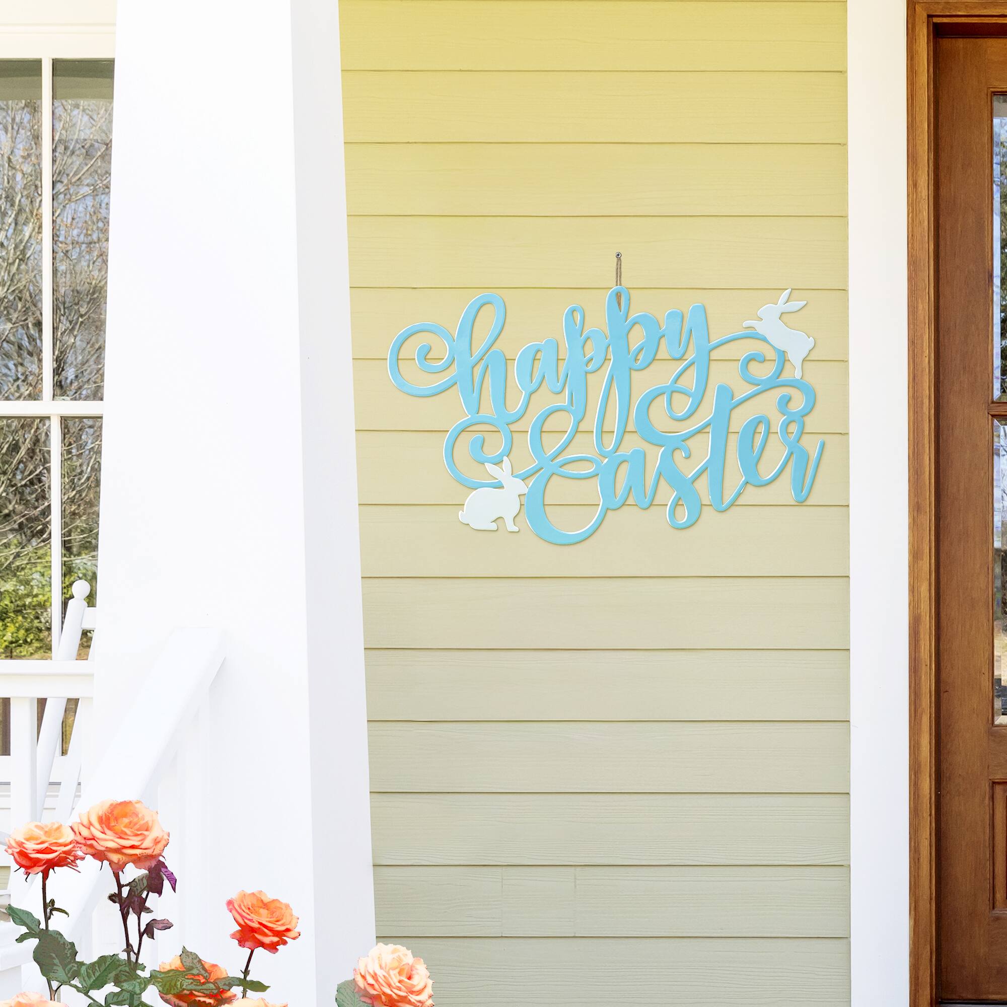 Glitzhome® 24" Metal "Happy Easter" Yard Stake